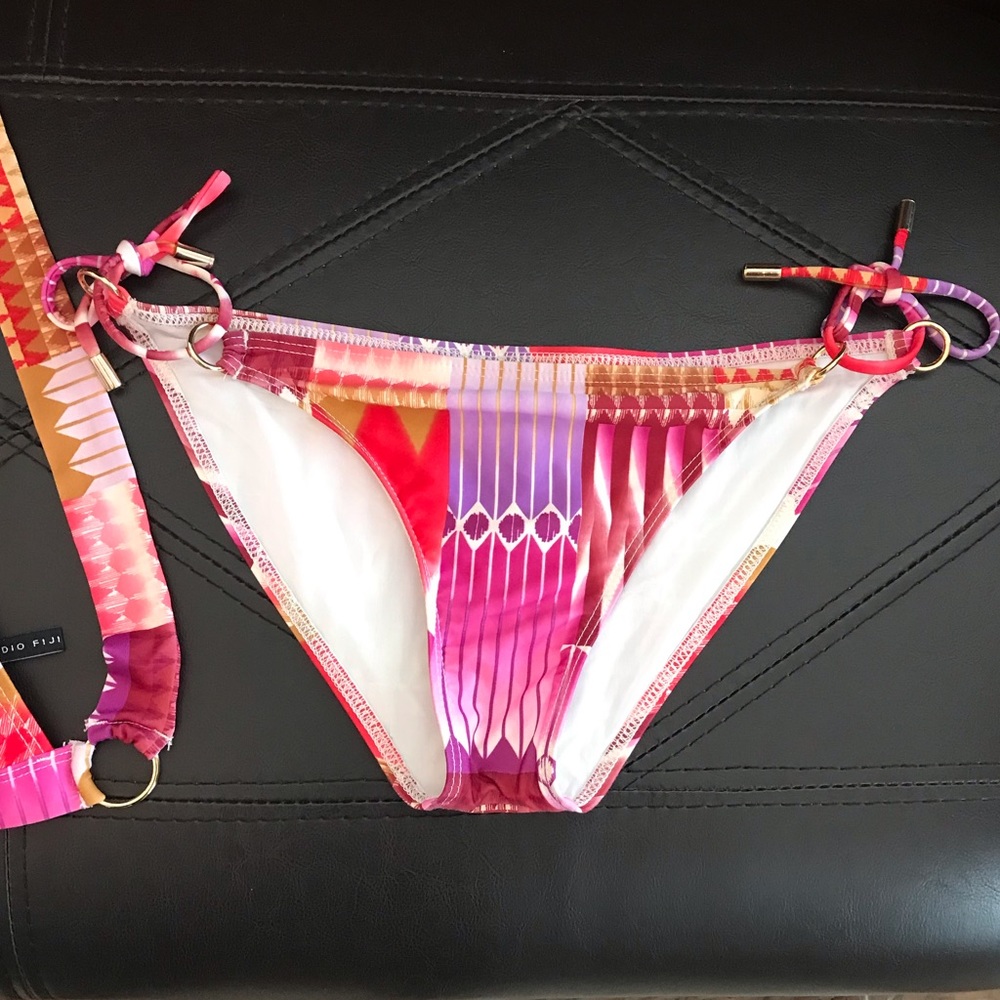 Radio Fiji Halter Top Side Tie Bottom Geometric Pattern Two Piece Bikini - Picture 4 of 10